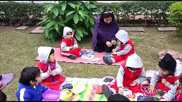 Picnic Time in School Grounds